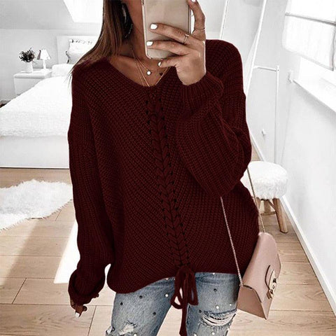 LACE-UP LOVE SWEATER - B ANN'S BOUTIQUE, LLC