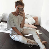 LACE-UP SUEDE SKINNY PANTS - B ANN'S BOUTIQUE, LLC