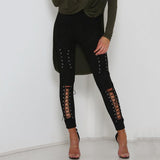 LACE-UP SUEDE SKINNY PANTS - B ANN'S BOUTIQUE