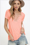 LACE-UP TEE - B ANN'S BOUTIQUE