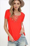 LACE-UP TEE - B ANN'S BOUTIQUE