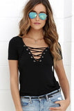 LACE-UP TEE - B ANN'S BOUTIQUE