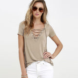 LACE-UP TEE - B ANN'S BOUTIQUE