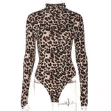 LEOPARD PRINT MOCK TURTLENECK LONG SLEEVE BODYSUIT - B ANN'S BOUTIQUE