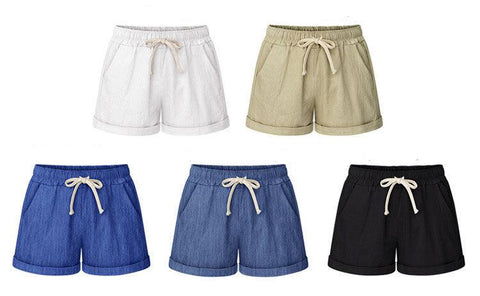 LINEN DRAWSTRING TROUSER SHORTS - B ANN'S BOUTIQUE