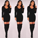 LITTLE BLACK DRESS WITH LACE-UP SLEEVES - B ANN'S BOUTIQUE