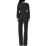 LONG SLEEVE WRAP JUMPSUIT - B ANN'S BOUTIQUE