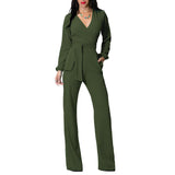 LONG SLEEVE WRAP JUMPSUIT - B ANN'S BOUTIQUE