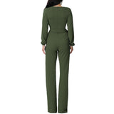 LONG SLEEVE WRAP JUMPSUIT - B ANN'S BOUTIQUE