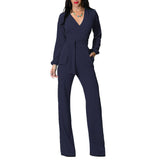 LONG SLEEVE WRAP JUMPSUIT - B ANN'S BOUTIQUE