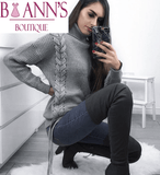 LYRIC’S LACE-UP SWEATER - B ANN'S BOUTIQUE