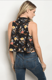MIDNIGHT FLORAL CROPPED TOP - B ANN'S BOUTIQUE