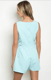 MINDY’S MINT LACE-UP ROMPER - B ANN'S BOUTIQUE