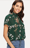 MOCK FLORAL BOUQUET TOP - B ANN'S BOUTIQUE