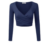 NAVY CROPPED TOP - B ANN'S BOUTIQUE