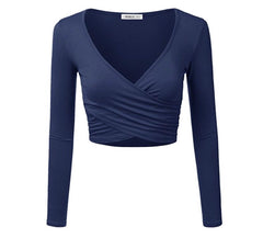 NAVY CROPPED TOP