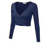 NAVY CROPPED TOP - B ANN'S BOUTIQUE