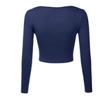 NAVY CROPPED TOP - B ANN'S BOUTIQUE