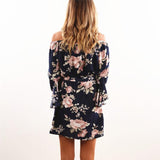 NAVY FLORAL RUFFLE MINI - B ANN'S BOUTIQUE