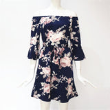 NAVY FLORAL RUFFLE MINI - B ANN'S BOUTIQUE