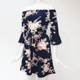 NAVY FLORAL RUFFLE MINI - B ANN'S BOUTIQUE