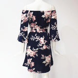 NAVY FLORAL RUFFLE MINI - B ANN'S BOUTIQUE