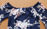 NAVY FLORAL RUFFLE MINI - B ANN'S BOUTIQUE