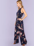 NAVY NIGHTS FLORAL JUMPSUIT - B ANN'S BOUTIQUE