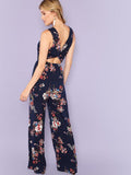 NAVY NIGHTS FLORAL JUMPSUIT - B ANN'S BOUTIQUE