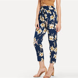 NEEVA NAVY FLORAL ANKLE PANTS - B ANN'S BOUTIQUE