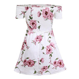 OFF-THE-SHOULDER FLORAL A-LINE DRESS - B ANN'S BOUTIQUE