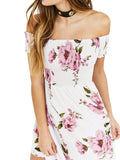OFF-THE-SHOULDER FLORAL A-LINE DRESS - B ANN'S BOUTIQUE