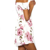 OFF-THE-SHOULDER FLORAL A-LINE DRESS - B ANN'S BOUTIQUE