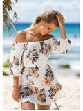 OFF-THE-SHOULDER FLORAL CUT-OUT SUNDRESS - B ANN'S BOUTIQUE