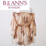 OFF-THE-SHOULDER FLORAL ROMPER - B ANN'S BOUTIQUE