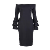 OFF-THE-SHOULDER RUFFLED SLEEVES DRESS - B ANN'S BOUTIQUE