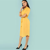 OFFICE DIVA BUTTON-UP DRESS - B ANN'S BOUTIQUE