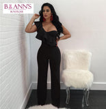 ONE SHOULDER RUFFLE JUMPSUIT - B ANN'S BOUTIQUE