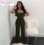 ONE SHOULDER RUFFLE JUMPSUIT - B ANN'S BOUTIQUE