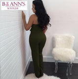 ONE SHOULDER RUFFLE JUMPSUIT - B ANN'S BOUTIQUE