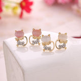 OPAL KITTY CAT EARRINGS - B ANN'S BOUTIQUE