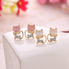 OPAL KITTY CAT EARRINGS