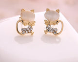 OPAL KITTY CAT EARRINGS - B ANN'S BOUTIQUE