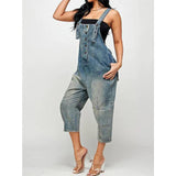 OVERALLS-INSPIRED DENINM JUMPSUIT — 4 SHADES FRAYED - B ANN'S BOUTIQUE, LLC