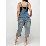 OVERALLS-INSPIRED DENINM JUMPSUIT — 4 SHADES FRAYED - B ANN'S BOUTIQUE, LLC