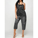 OVERALLS-INSPIRED DENINM JUMPSUIT — 4 SHADES FRAYED - B ANN'S BOUTIQUE, LLC