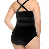 PATCHWORK MESH ONE-PIECE - B ANN'S BOUTIQUE