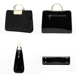 PATENT LEATHER MESSENGER TOTE - B ANN'S BOUTIQUE, LLC
