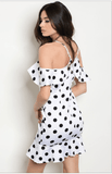 PEARL’S POLKA DOT & FLORAL RUFFLE DRESS - B ANN'S BOUTIQUE