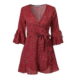 PIPER’S POLKA DOT WRAP MINI DRESS - B ANN'S BOUTIQUE